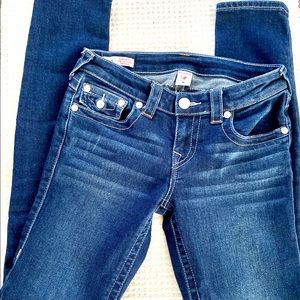 True Religion “Stella” Low Rise Skinny Jeans, size 28